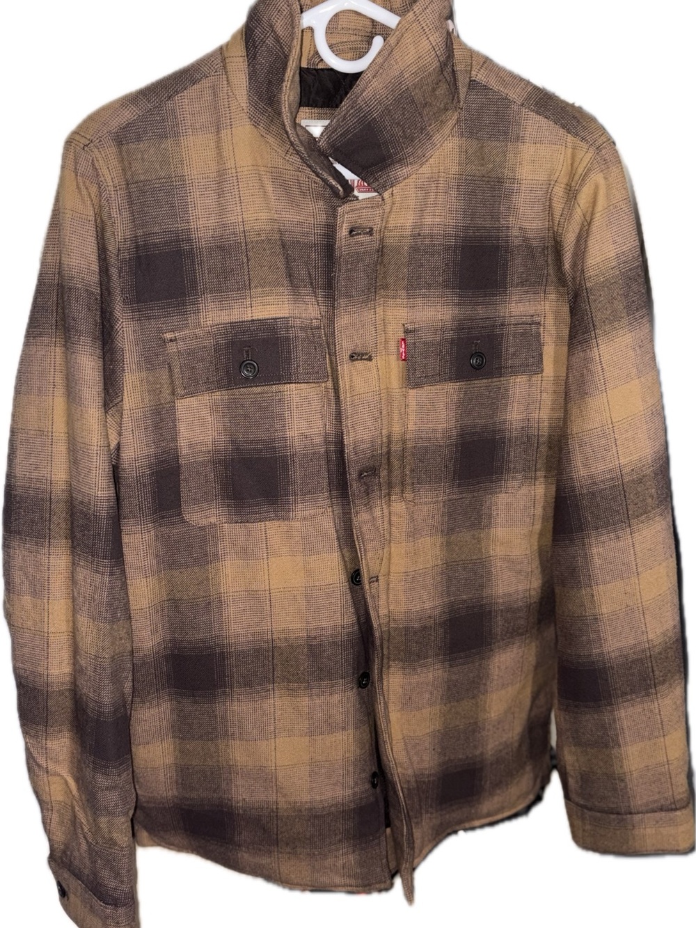 Levi's Brown and Tan Plaid Shirt Jacket